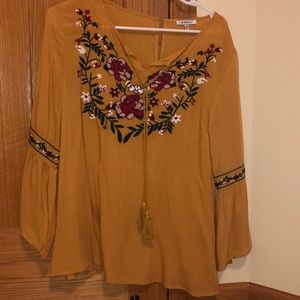 Yellow floral blouse